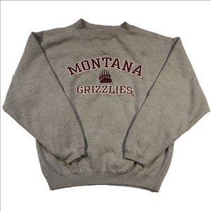Vintage Montana Grizzlies Embroidered Crewneck Sweater